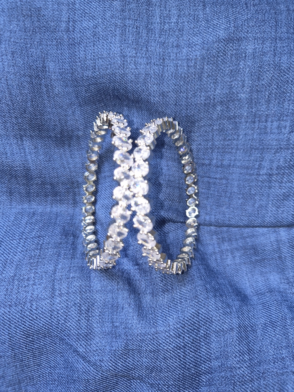 Silver-Tone Crystal  Bracelet